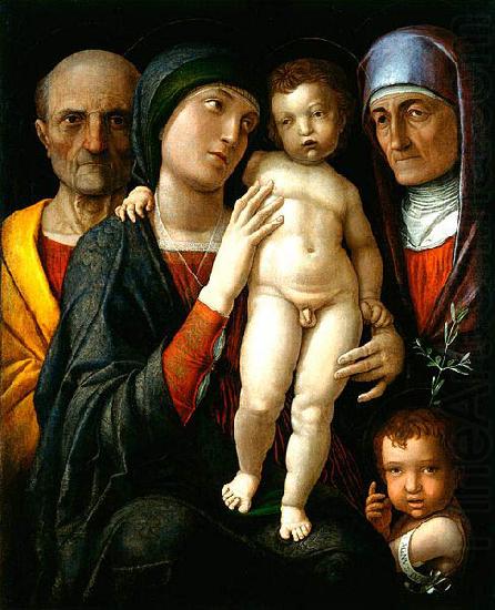 Hl. Familie mit Hl. Elisabeth und Johannesknaben, Andrea Mantegna
